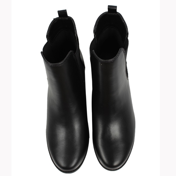 Black faux leather Chelsea Dress Short Boot - Picture 6 of 8